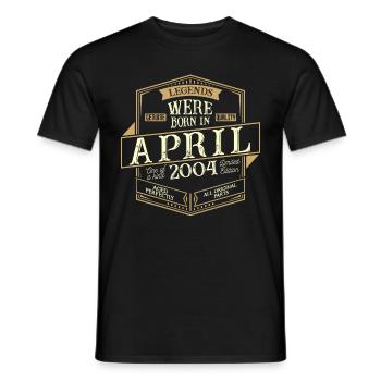 April 2004 Birthday Man - Men's T-Shirt - black - Front - AI Model Male 178 light (178cm)
