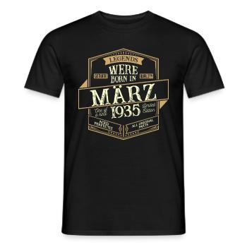 Mars 1935 Anniversaire homme - T-shirt homme - noir - Devant - AI Model Male 178 light (178cm)