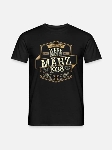 März 1938 Geburtstag Mann - Männer T-Shirt - Schwarz