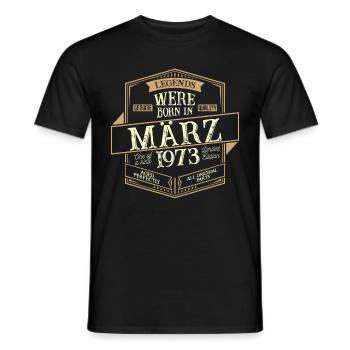 March 1973 Birthday Man - Men's T-Shirt - black - Front - AI Model Male 178 light (178cm)
