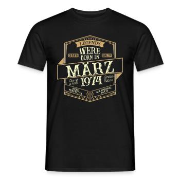 Mars 1974 Anniversaire Homme - T-shirt homme - noir - Devant - AI Model Male 178 light (178cm)