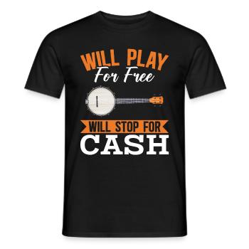 Mauvais joueur de banjo Humour Folk Country Music - T-shirt homme - noir - Devant - AI Model Male 178 light (178cm)