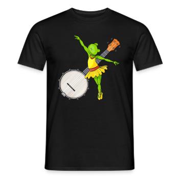 Ballett tanzender Frosch Banjo Bluegrass Musik - Männer T-Shirt - Schwarz - Vorne - AI Model Male 178 light (178cm)