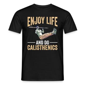 Calisthenics Körpergewicht Krafttraining - Männer T-Shirt - Schwarz - Vorne - AI Model Male 178 light (178cm)