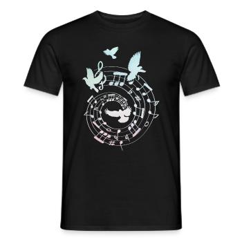 Birds Musical Notes Women Girls Bird Lovers - Men's T-Shirt - black - Front - AI Model Male 178 light (178cm)