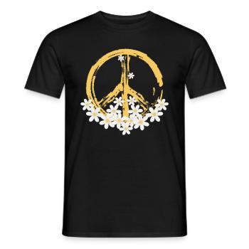 Signe de paix Daisy Hippie Gardening - T-shirt homme - noir - Devant - AI Model Male 178 light (178cm)