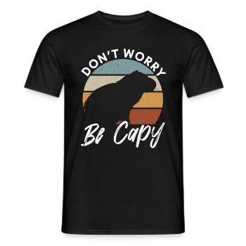Tierliebhaber Happy Capybara - Männer T-Shirt - Schwarz - Vorne - AI Model Male 178 light (178cm)