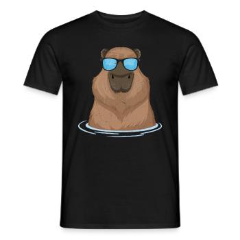 Cool Capybara Lunettes de soleil Rongeurs Capybaras - T-shirt homme - noir - Devant - AI Model Male 178 light (178cm)
