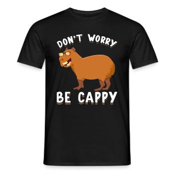 Glückliches Capybara Lustiges Nagetier Capybaras - Männer T-Shirt - Schwarz - Vorne - AI Model Male 178 light (178cm)
