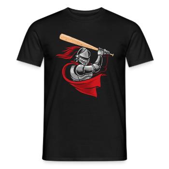 Medieval knight baseball player - Men's T-Shirt - black - Front - AI Model Male 178 light (178cm)