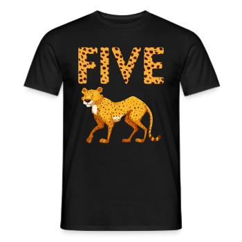 5. Geburtstag Gepard Zoo Safari 5 Jahre alt - Männer T-Shirt - Schwarz - Vorne - AI Model Male 178 light (178cm)