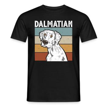 Retro Dalmatian Dog - Men's T-Shirt - black - Front - AI Model Male 178 light (178cm)