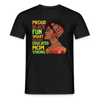 Fière femme africaine noire intelligente - T-shirt homme - noir - Devant - AI Model Male 178 light (178cm)