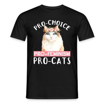 Pro-Choice Katze Feminismus Frauen Rechte - Männer T-Shirt - Schwarz - Vorne - AI Model Male 178 light (178cm)