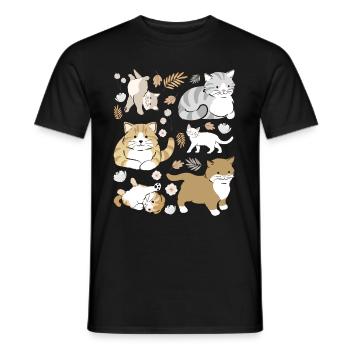 Chatons espiègles mignons - T-shirt homme - noir - Devant - AI Model Male 178 light (178cm)