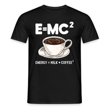 Scientific Humor Student Physicist Coffee - Men's T-Shirt - black - Front - AI Model Male 178 light (178cm)