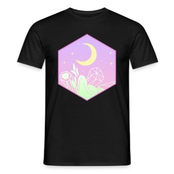 Pastel Goth Mond Kawaii Niedlicher Halbmond - Männer T-Shirt - Schwarz - Vorne - AI Model Male 178 light (178cm)