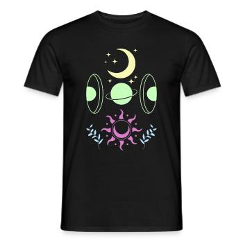 Pastel Goth Mond Niedlicher Halbmond - Männer T-Shirt - Schwarz - Vorne - AI Model Male 178 light (178cm)