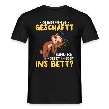 Abitur Geschafft Faultier Abi - Männer T-Shirt - Schwarz - Vorne - AI Model Male 178 light (178cm)