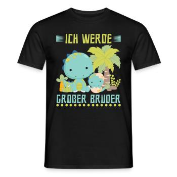 Dinosaurier Ich werde Großer Bruder - Männer T-Shirt - Schwarz - Vorne - AI Model Male 178 light (178cm)