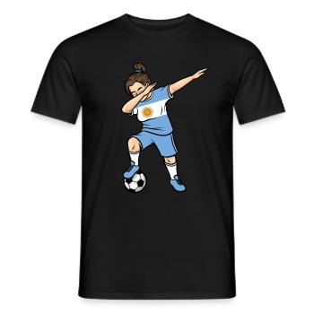 Dabbing Fußballspieler Mädchen Argentinien Fußball - Männer T-Shirt - Schwarz - Vorne - AI Model Male 178 light (178cm)