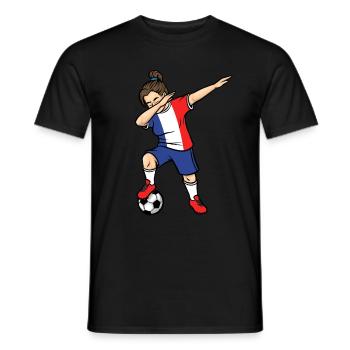 Dabbing Footballeuse Filles France Football - T-shirt homme - noir - Devant - AI Model Male 178 light (178cm)