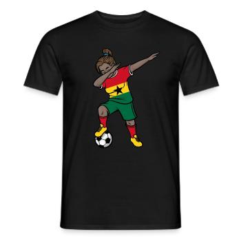 Dabbing Footballeuse Filles Ghana Soccer - T-shirt homme - noir - Devant - AI Model Male 178 light (178cm)