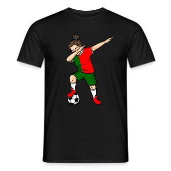 Dabbing Joueur de Football Fille Portugal Football - T-shirt homme - noir - Devant - AI Model Male 178 light (178cm)