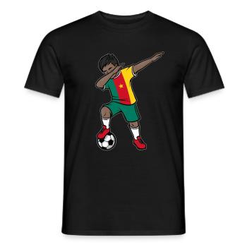 Dabbing Football Player Boys Cameroon Football - Men's T-Shirt - black - Front - AI Model Male 178 light (178cm)