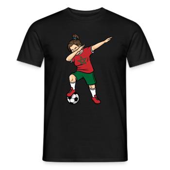 Dabbing Footballeuse Filles Maroc Football - T-shirt homme - noir - Devant - AI Model Male 178 light (178cm)