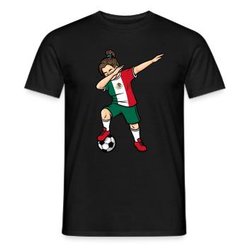 Dabbing Fußballspieler Mädchen Mexiko Fußball - Männer T-Shirt - Schwarz - Vorne - AI Model Male 178 light (178cm)