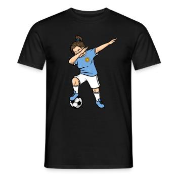 Dabbing Footballeuse Filles Uruguay Football - T-shirt homme - noir - Devant - AI Model Male 178 light (178cm)