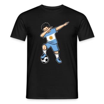 Dabbing Fußballspieler Jungen Argentinien Fußball - Männer T-Shirt - Schwarz - Vorne - AI Model Male 178 light (178cm)