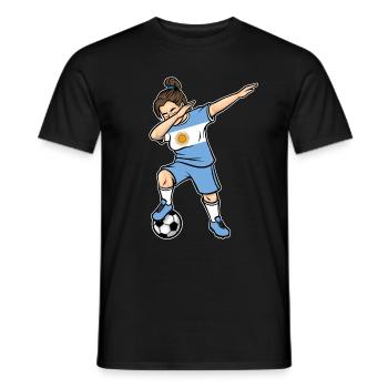 Dabbing Fußballspieler Mädchen Argentinien Fußball - Männer T-Shirt - Schwarz - Vorne - AI Model Male 178 light (178cm)