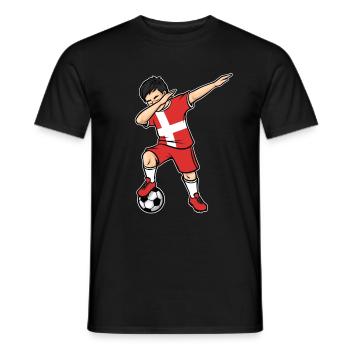 Dabbing Football Player Young Denmark Football - Men's T-Shirt - black - Front - AI Model Male 178 light (178cm)