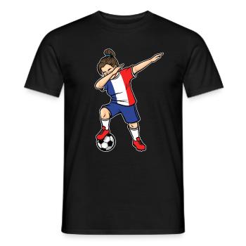 Dabbing Footballeuse Filles France Football - T-shirt homme - noir - Devant - AI Model Male 178 light (178cm)