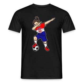 Dabbing Fußballspieler Mädchen Kroatien Fußball - Männer T-Shirt - Schwarz - Vorne - AI Model Male 178 light (178cm)