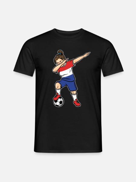 Dabbing Soccer Player Girls Netherlands Soccer - Men's T-Shirt - black