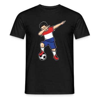 Dabbing Footballeur Jeune Pays-Bas Football - T-shirt homme - noir - Devant - AI Model Male 178 light (178cm)