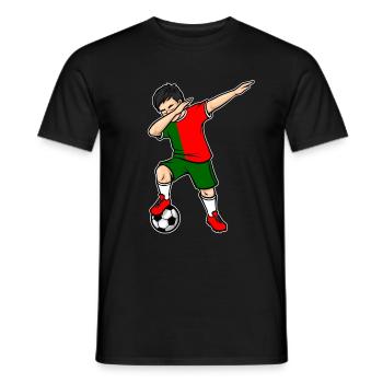 Dabbing Joueur de football Jeune Portugal Football - T-shirt homme - noir - Devant - AI Model Male 178 light (178cm)