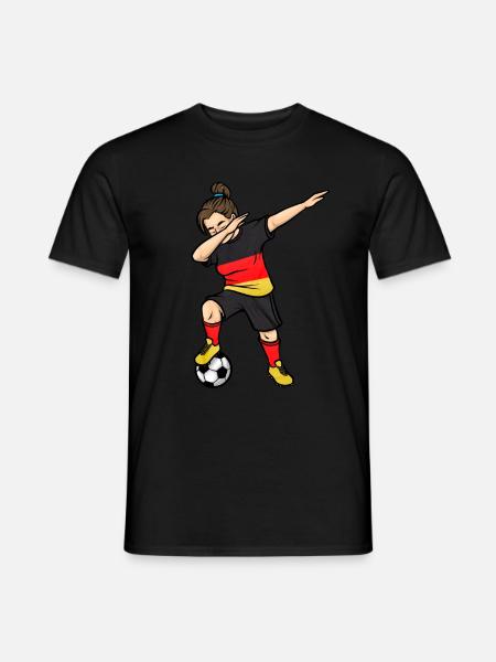Dabbing Voetballer Meisjes Voetbal Duitsland Trik - Heren T-shirt - zwart