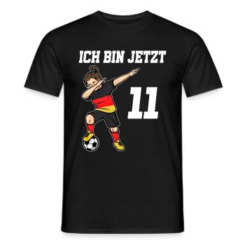 Fußballer 11 Jahre alt Mädchen Deutschland Fußball - Männer T-Shirt - Schwarz - Vorne - AI Model Male 178 light (178cm)