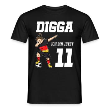 11. Geburtstag Fußball Mädchen Deutschland Trikot - Männer T-Shirt - Schwarz - Vorne - AI Model Male 178 light (178cm)