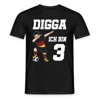 Fußball Junge 3. Geburtstag Fußballer Deutschland - Männer T-Shirt - Schwarz - Vorne - AI Model Male 178 light (178cm)