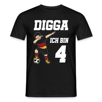 Fußball Junge 4. Geburtstag Fußballer Deutschland - Männer T-Shirt - Schwarz - Vorne - AI Model Male 178 light (178cm)