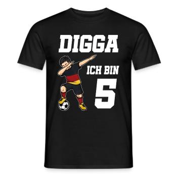 Fußball Junge 5. Geburtstag Fußballer Deutschland - Männer T-Shirt - Schwarz - Vorne - AI Model Male 178 light (178cm)