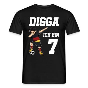 Fußball Junge 7. Geburtstag Fußballer Deutschland - Männer T-Shirt - Schwarz - Vorne - AI Model Male 178 light (178cm)