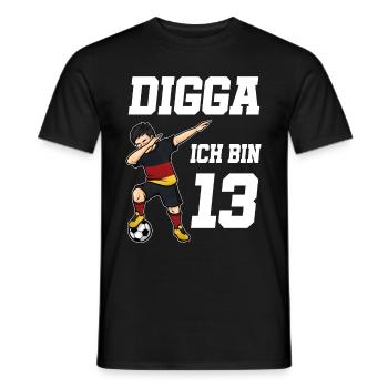 Fußball Junge 13. Geburtstag Fußballer Deutschland - Männer T-Shirt - Schwarz - Vorne - AI Model Male 178 light (178cm)