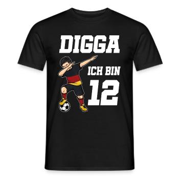 Fußball Junge 12. Geburtstag Fußballer Deutschland - Männer T-Shirt - Schwarz - Vorne - AI Model Male 178 light (178cm)