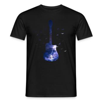 Thunder Nature Guitare Amateurs de musique - T-shirt homme - noir - Devant - AI Model Male 178 light (178cm)